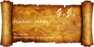 Gyulai Jolán névjegykártya