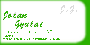 jolan gyulai business card
